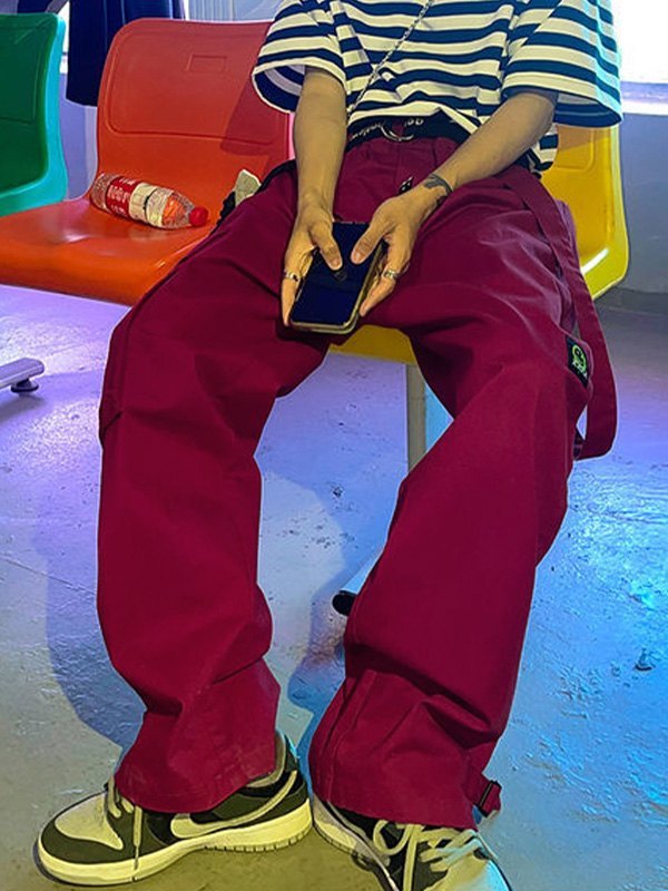 Pantalones cargo casuales con correa desmontable para hombre-2