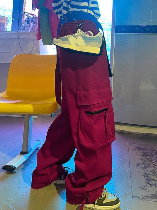 Pantalones cargo casuales con correa desmontable para hombre-1