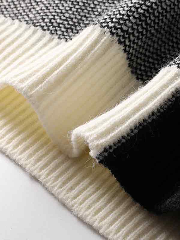 Jersey de hombre a cuadros en contraste de color-3